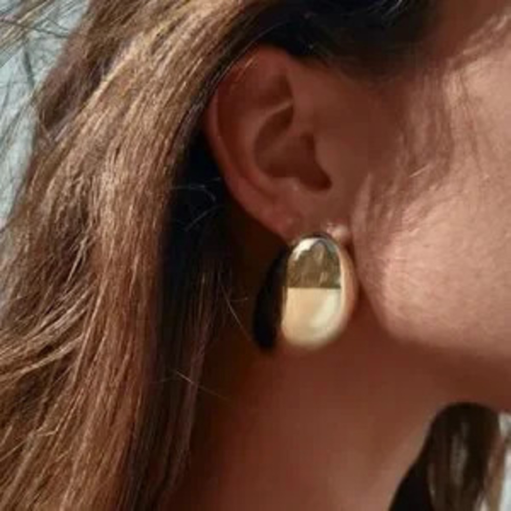 Gold Geometric Drop Earrings (8010)